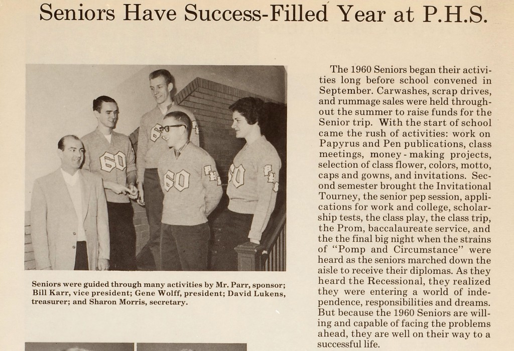 1960 SENIOR CLASS OFFICERS